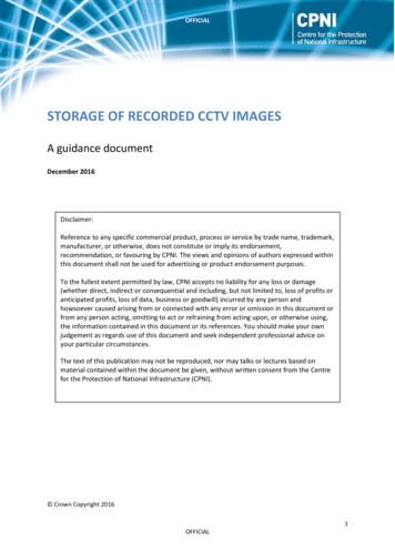 Storage Of Recorded Cctv Images - Cpni