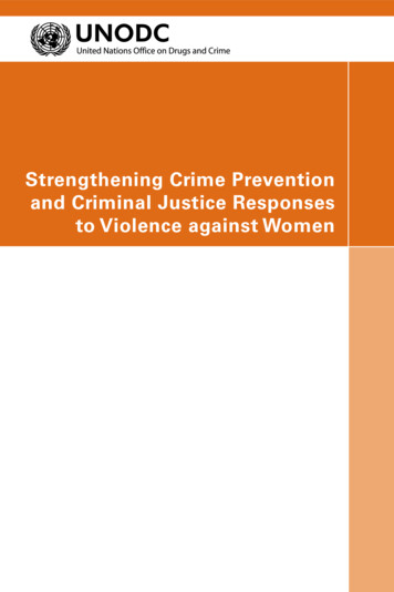 Strengthening Crime Prevention And Criminal Justice Responses To .