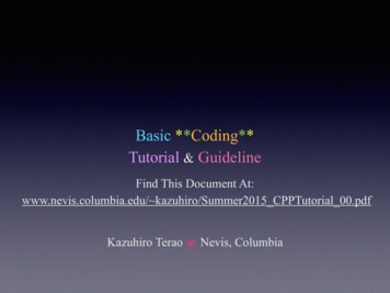 Basic **Coding** Tutorial Guideline - Nevis Laboratories