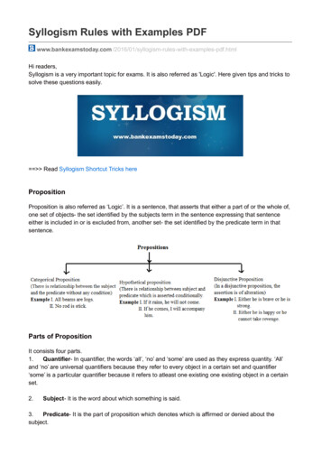 Syllogism Rules With Examples PDF - Ugcportal 