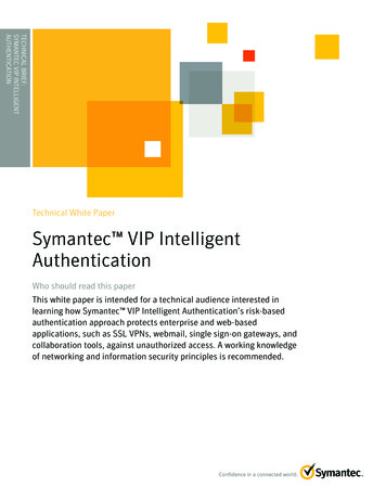 Symantec VIP Intelligent Authentication Technical Whitepaper
