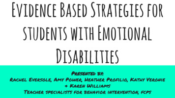 Evidence Based Strategies For Students With Emotional