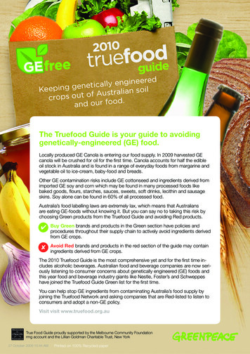 The Truefood Guide Is Your Guide To Avoiding Genetically-engineered (GE .