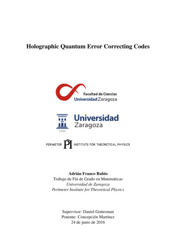 Holographic Quantum Error Correcting Codes