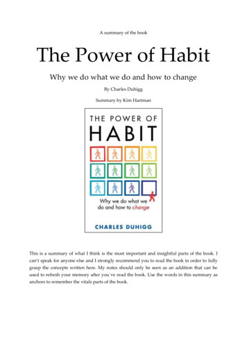The Power Of Habit Summary - Kim Hartman