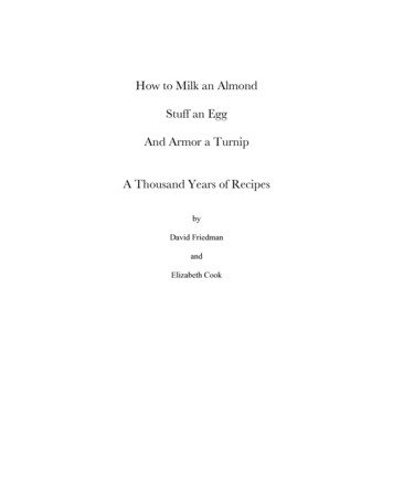 To Milk An Almond - David D. Friedman