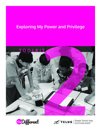 Exploring My Power And Privilege TOOLKIT