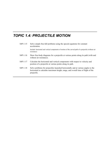 TOPIC 1.4: PROJECTILE MOTION - Province Of Manitoba