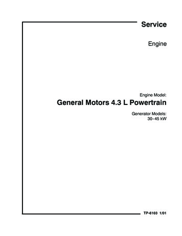 Engine Model: General Motors 4.3 L Powertrain - Kohler Power