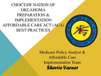 Choctaw Nation Of Oklahoma Preperation . - Indian Health Service