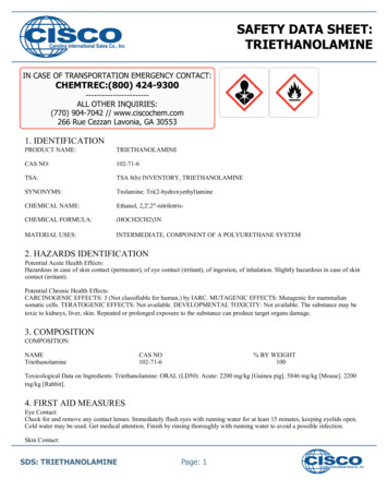 Safety Data Sheet: Triethanolamine