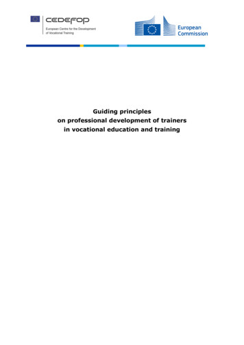 Guiding Principles On Professional Development Of Trainers In .