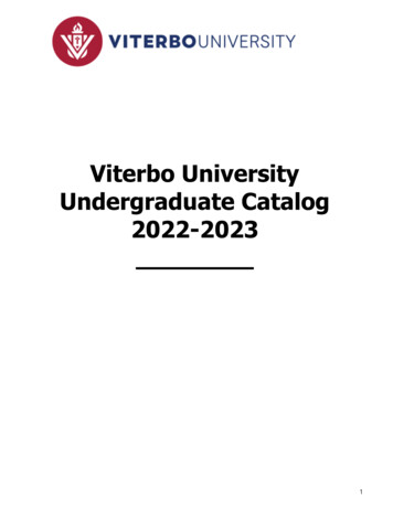 Viterbo University Undergraduate Catalog 2022-2023
