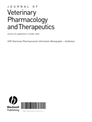 USP Veterinary Pharmaceutical Information Monographs - Antibiotics