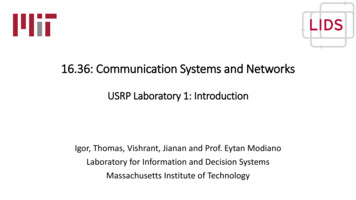 16.36: Communication Systems And Networks - MIT