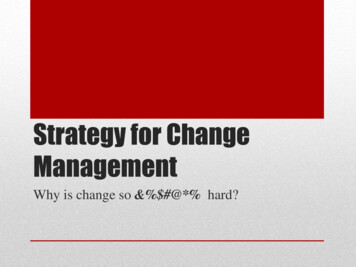 Strategy For Change Management - Usable Learning