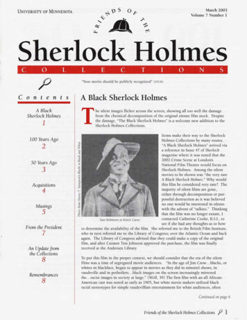 7 Number 1 Sherlock Holmes - University Of Minnesota