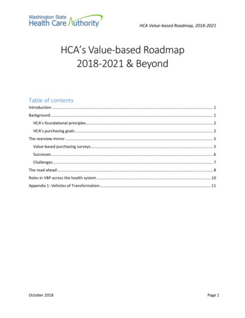 HCA's Value-based Roadmap 2018-2021 & Beyond