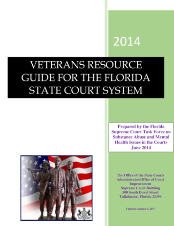 VETERANS RESOURCE GUIDE FOR THE FLORIDA STATE COURT SYSTEM - Florida Courts