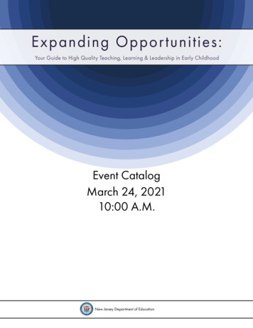 Expanding Opportunities 2021 - Government Of New Jersey