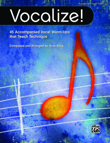 Reproducible Singer Pages Vocalize! - Music Education Consultants, Inc.
