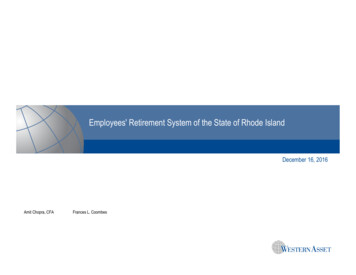 Employees' Retirement System Of The State Of Rhode Island