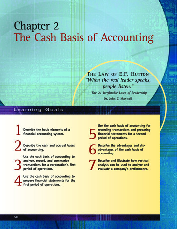 Chapter 2 The Cash Basis Of Accounting