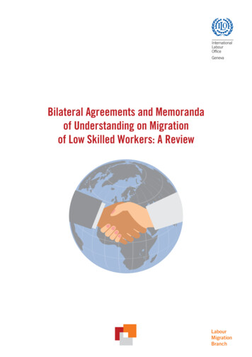 Bilateral Agreements And Memoranda Of Understanding On Migration Of Low .