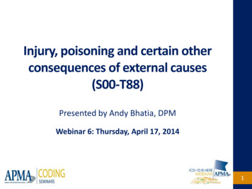 Injury, Poisoning And Certain Other Consequences Of External . - APMA