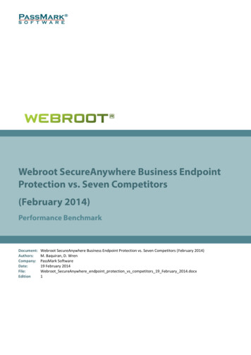 Webroot SecureAnywhere Business Endpoint Protection . - PassMark Software