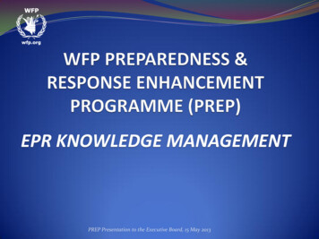 EPR KNOWLEDGE MANAGEMENT - World Food Programme