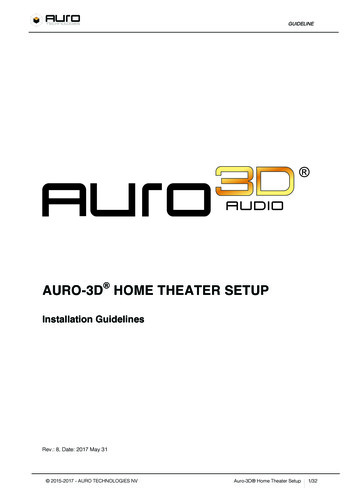 Auro-3D Home Theater Setup Guidelines - StormAudio