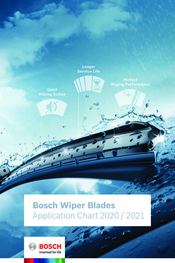 Bosch Wiper Blades Application Chart 2020 / 2021