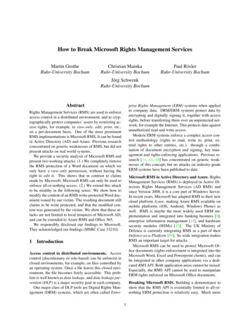 How To Break Microsoft Rights Management Services - USENIX
