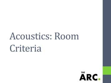 Acoustics: Room Criteria - Illinois Institute Of Technology