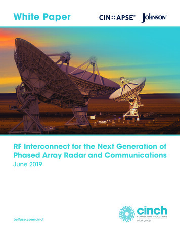 RF Interconnect For The Next Generation Of Phased Array Radar And . - Bel