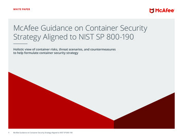 McAfee Guidance On Container Security Strategy Aligned To NIST SP 800-190