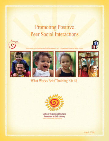 Promoting Positive Peer Social Interactions - Vanderbilt University