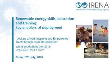 Renewable Energy Skills, Education And Training: Key Enablers Of Deployment