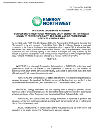 INTERLOCAL COOPERATIVE AGREEMENT BETWEEN ENERGY . - Energy Northwest