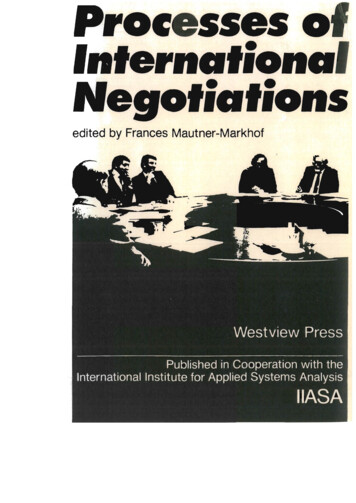 Processes 01 International Negotiations