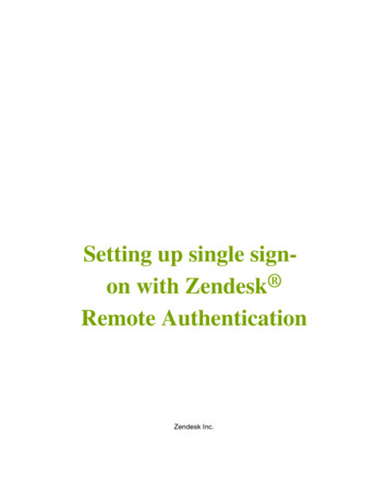 Setting Up Single Sign- On With Zendesk Remote Authentication