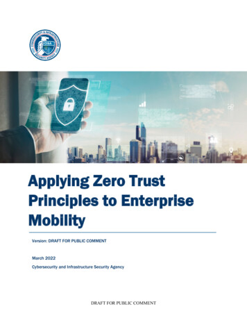 Principles To Enterprise Mobility - CISA