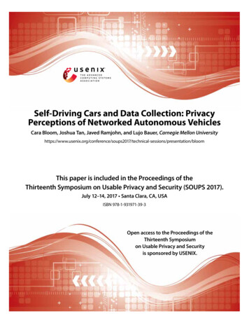 Self-Driving Cars And Data Collection: Privacy Perceptions .