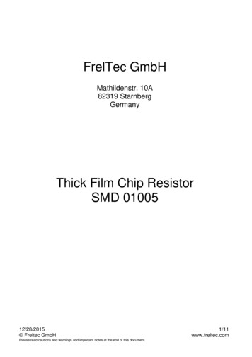 010 SMD Resistors Standard 01005 - FrelTec