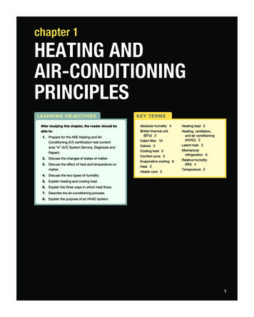 Chapter 1 HEATING AND AIR-CONDITIONING PRINCIPLES