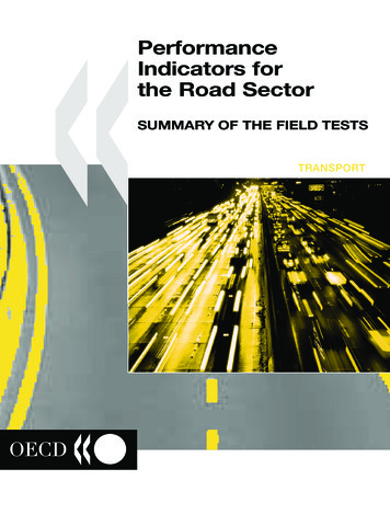 Performance Indicators For The Road Sector