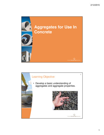 Aggregates For Use In Concrete