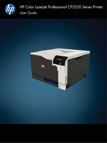 HP Color LaserJet Professional CP5220 Series Printer User .