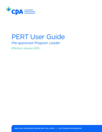 PERT User Guide - CPA Ontario